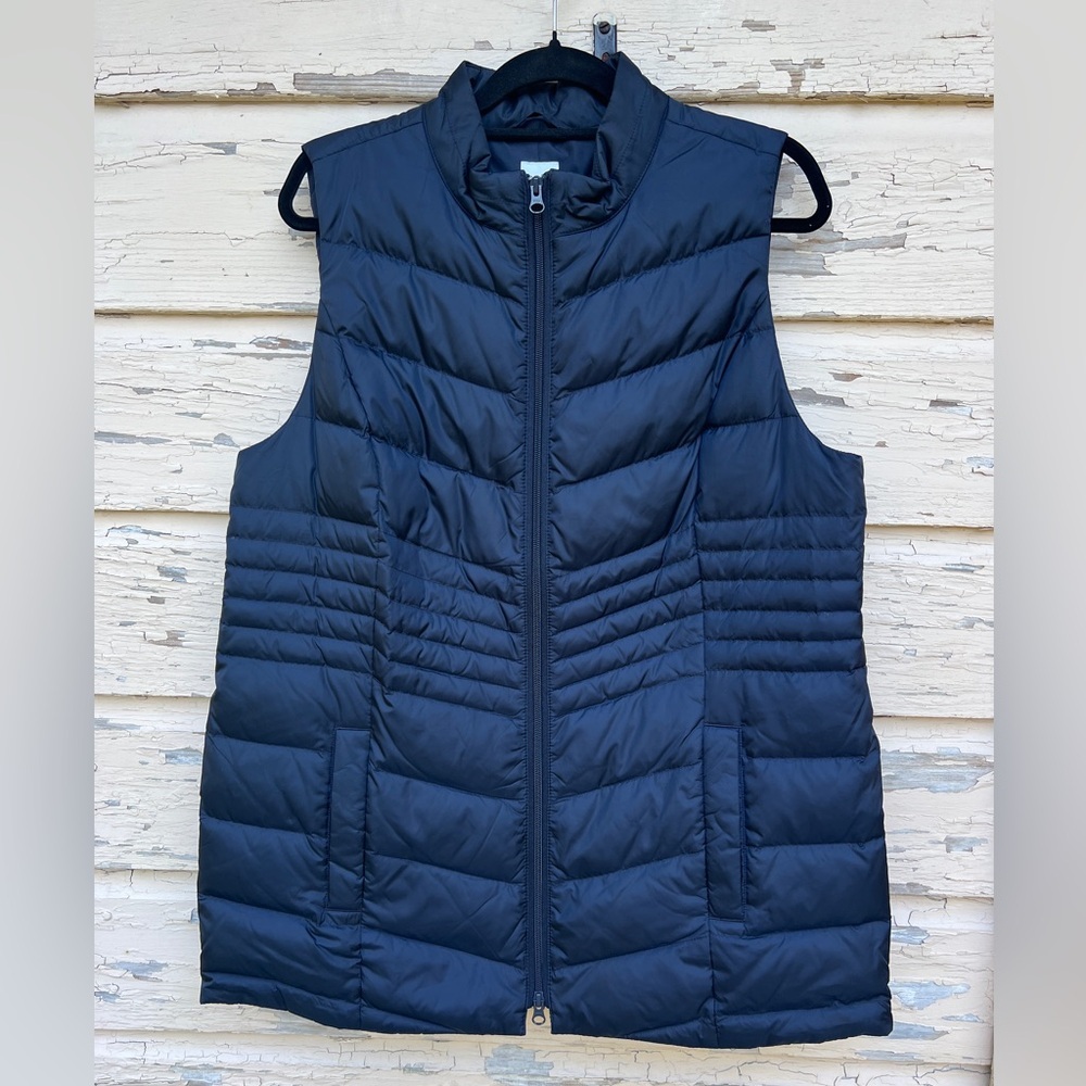 J. Jill Sleeveless Gorpcore Fall Winter Hiking Tunic Length Down Puffer Vest L